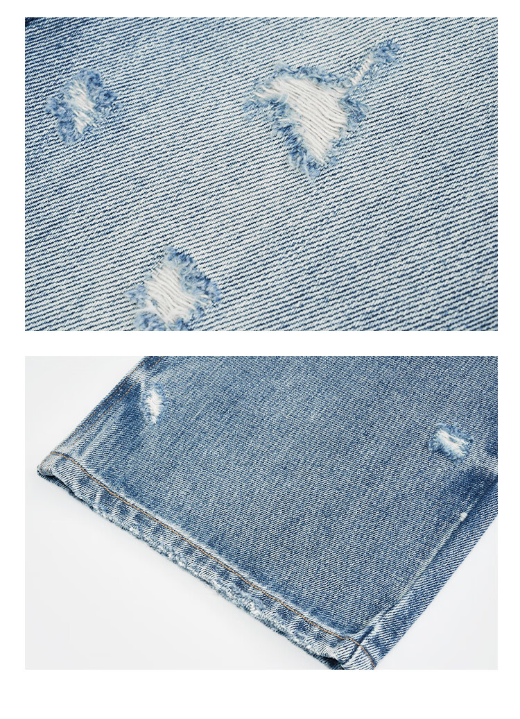 ANN ANDELMAN Official Two-Piece Style Elastic Waist Distressed Blue Denim Jeans for Women M 12