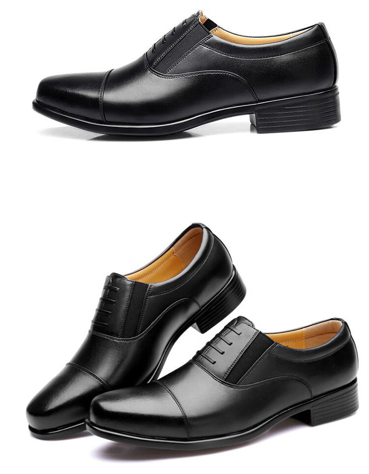 Jihua 35053 Men's Slip-On Formal Leather Shoes Casual Business Officer Black 38 10
