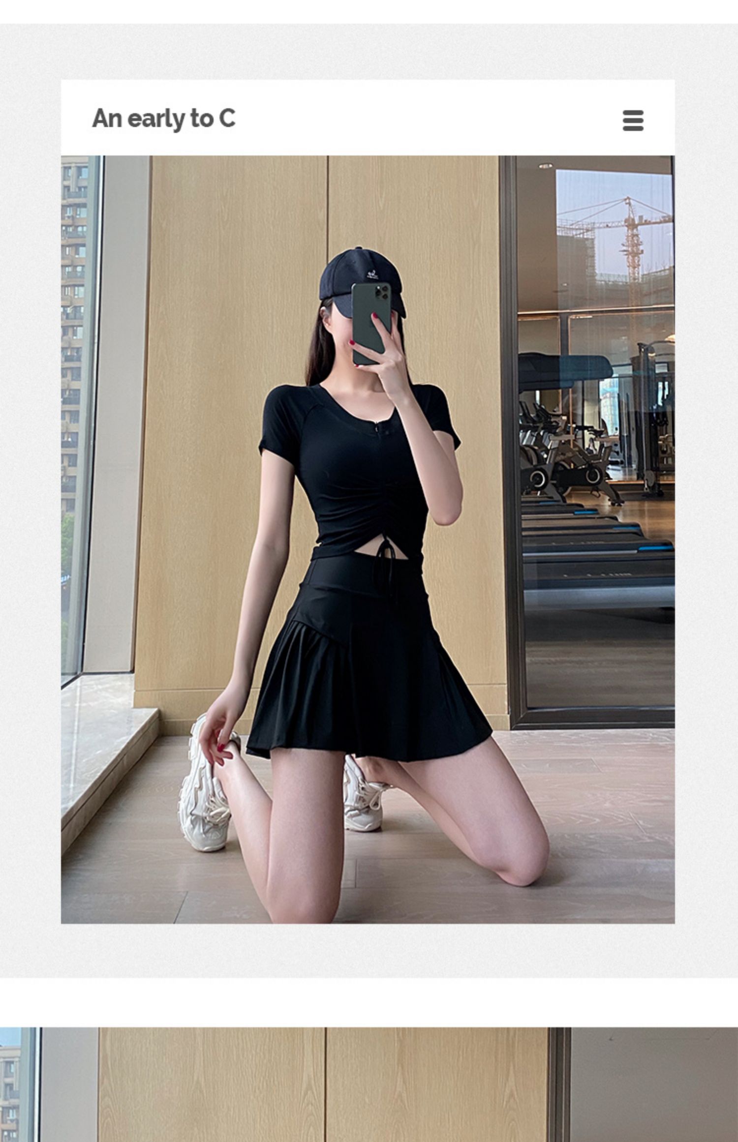 rovbever运动短裙女夏季修身防走光健身裤裙外穿假两件瑜伽半身裙白色