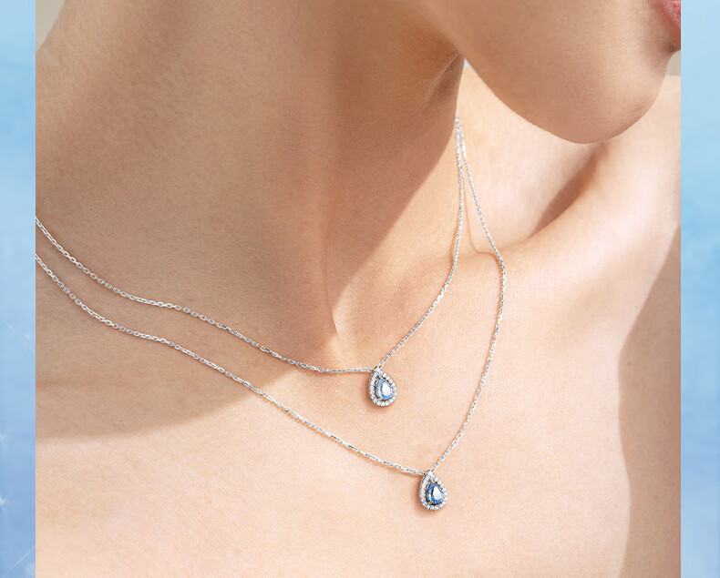 Fanci Blue Tear Necklace, Silver Necklace for Women, 2026 New Style, Light Luxury High-End Feel, Ladies Birthday Gift for Wome 13