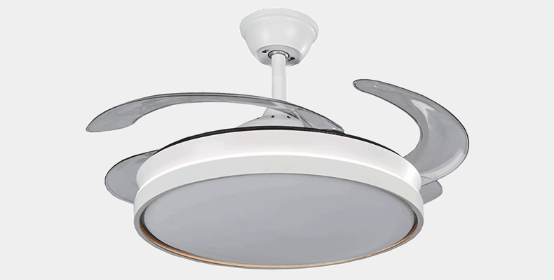 风扇灯智能隐形风扇灯遥控一体吊扇灯家用简约客厅餐厅卧室 a5皓白/36