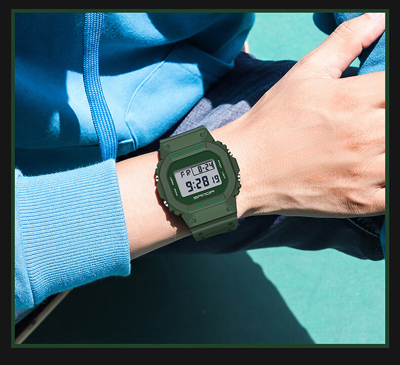 Wodu Youth Square Digital Sports Multifunction Alarm Clock Waterproof Boys Watch for Middle and High School Students Kids 18