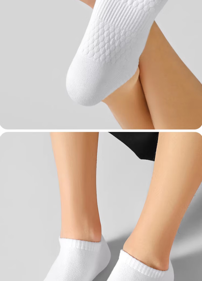 Mian Shisan Men's Short Socks Xinjiang Cotton 10A Antibacterial Deodorant Spring Summer Black White Letter Low Cut Ankle Socks 6 Pairs Pack 3