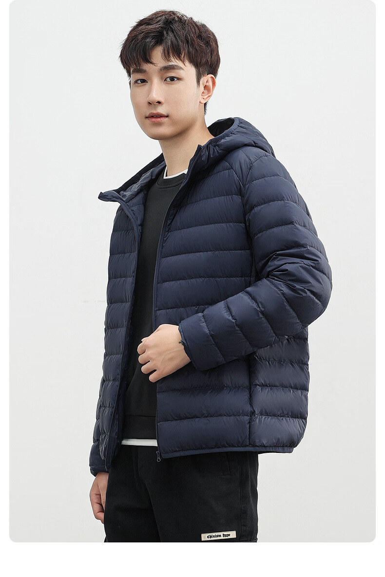 YAYA Men's Women's Unisex Lightweight Short Hooded Solid Color Down Jacket Autumn Winter Warm Outdoor 27