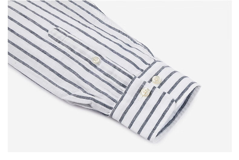 GANT Yuanye Shirt Spring Summer Men's Pure Linen Striped Comfortable Long Sleeve Shirt 276-Coffee Color M 15