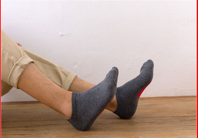 泰知2021款3双5双踩小人袜子男本命年男士棉中筒袜秋冬纯色牛年大红色