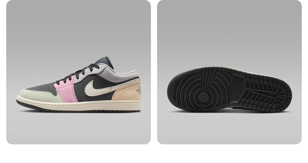 NIKE Jordan Air Jordan 1 Low Comfortable Basketball Shoes Pink Black IB7109-004 Pink Black Size 41 6