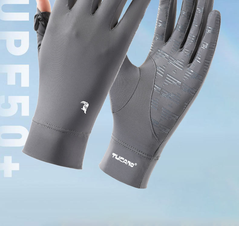 TUCANO Women's Summer Thin Sunscreen Gloves UV Protection Driving Cycling Non-Slip Fingerless Touchscreen Ice Silk Gloves 2