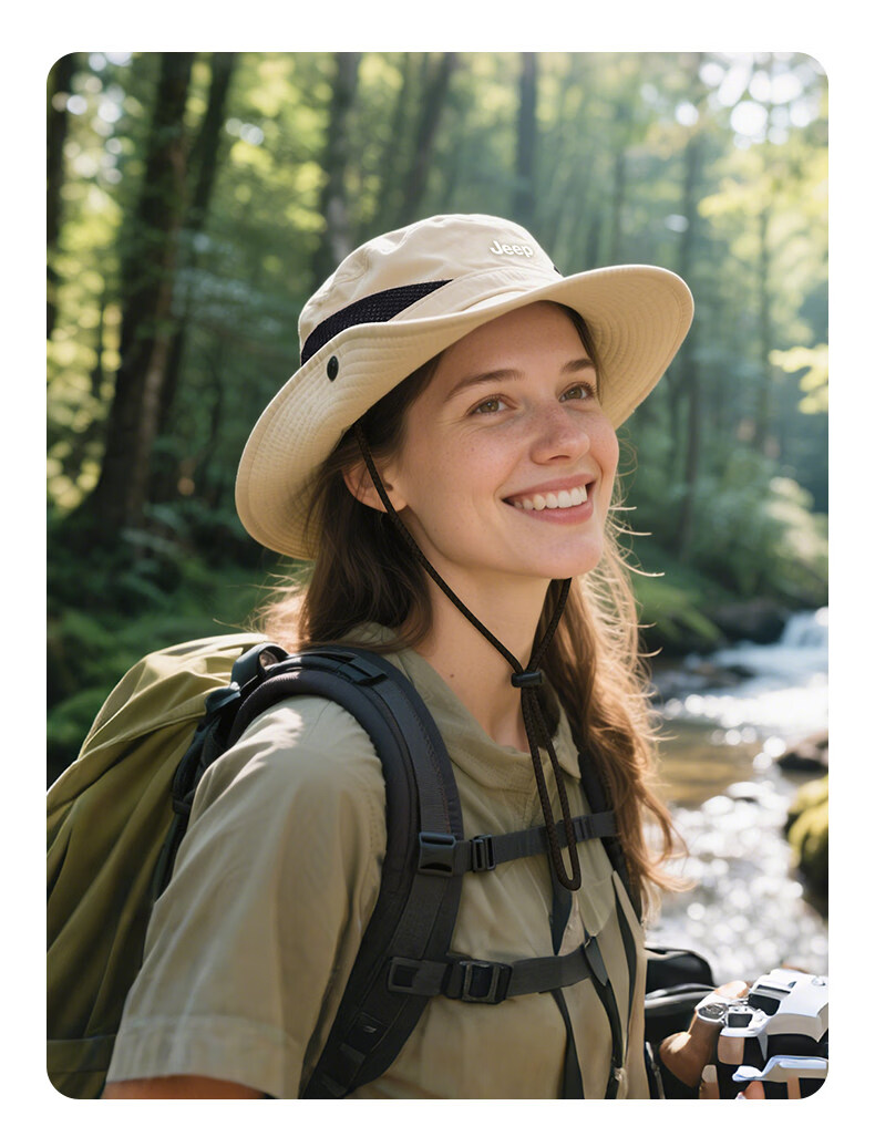 JEEP Men's Summer Sun Protection UV Shield Outdoor Hiking Fishing Sun Hat Fisherman Cap 18