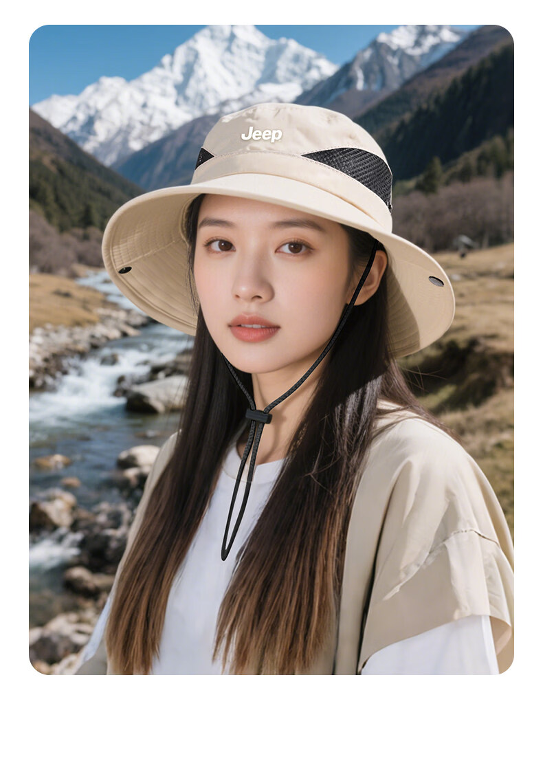 JEEP Men's Summer Sun Protection UV Shield Outdoor Hiking Fishing Sun Hat Fisherman Cap 20