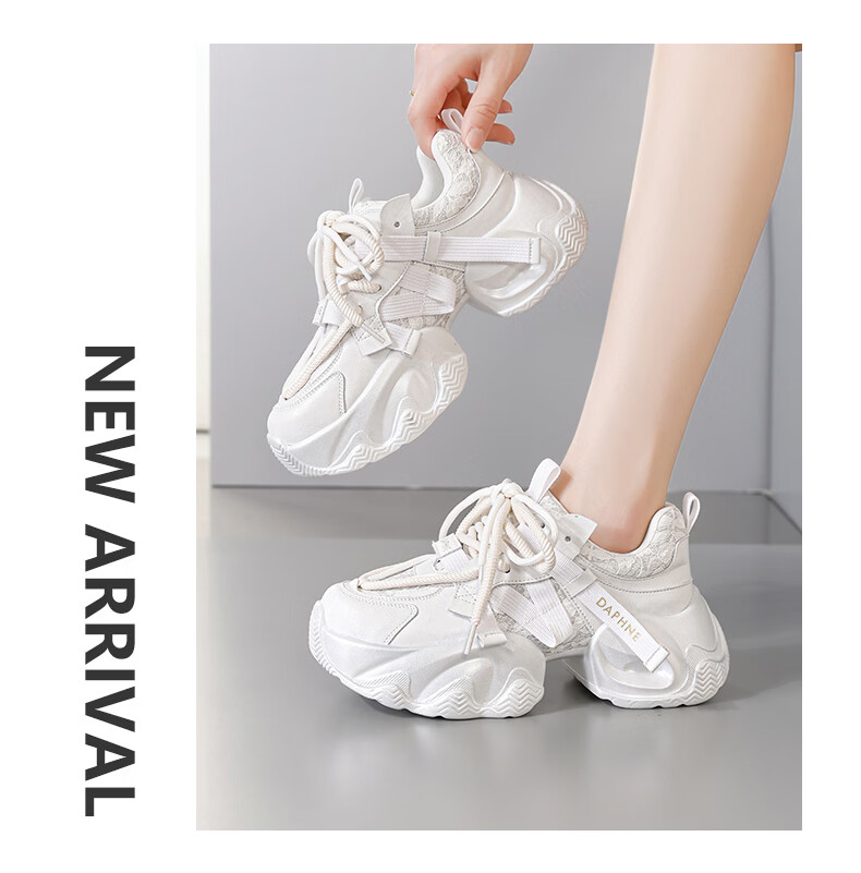Daphne Thick Sole Height Increasing Chunky Sneakers Women 2026 Spring New Popular Sports Shoes Gray Size 36 11