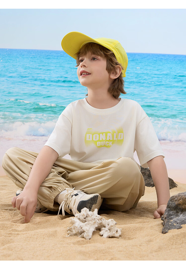Disney Boys Summer 3/4 Pants 2026 New Kids Loose Casual Jogger Pants Light Khaki 110 11