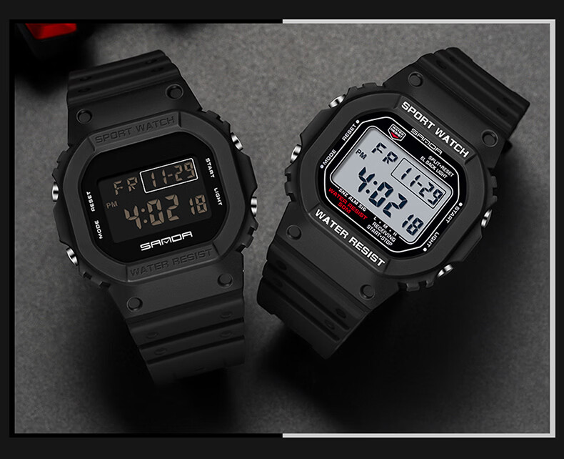 Wodu Youth Square Digital Sports Multifunction Alarm Clock Waterproof Boys Watch for Middle and High School Students Kids 10