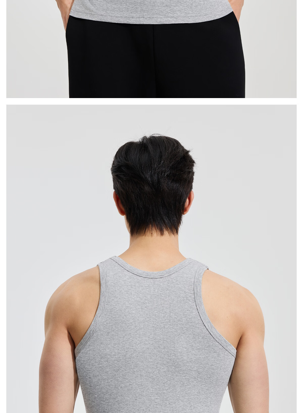 Hengyuanxiang 100% Cotton Men's Sports Vest Sweat-Absorbent Breathable Loose Fit All-Season High Elasticity 2-Pack 14