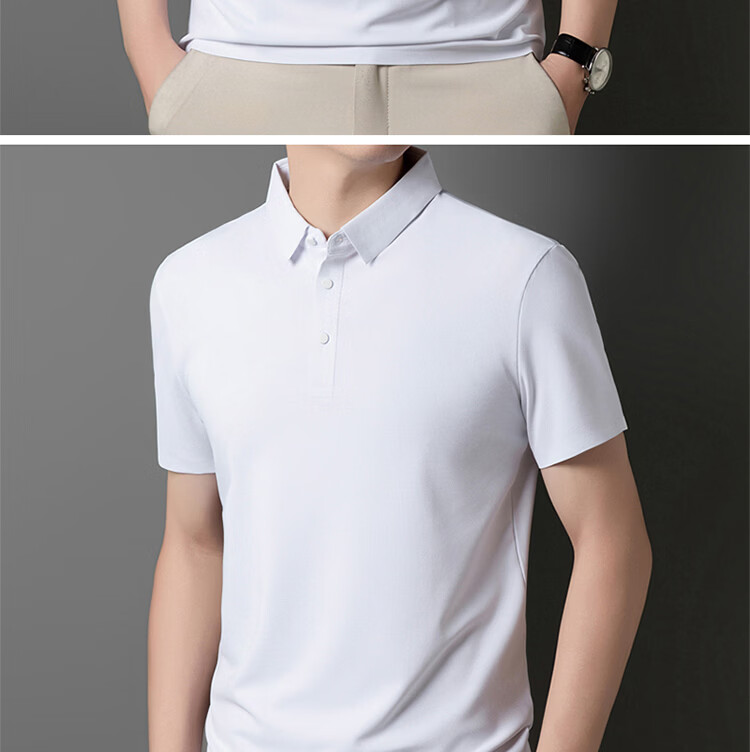 Hodo Men's Short Sleeve Polo Shirt Summer Quick-Dry T-Shirt UPF50+ Sun Protection Comfortable Breathable Top Black 3XL 12