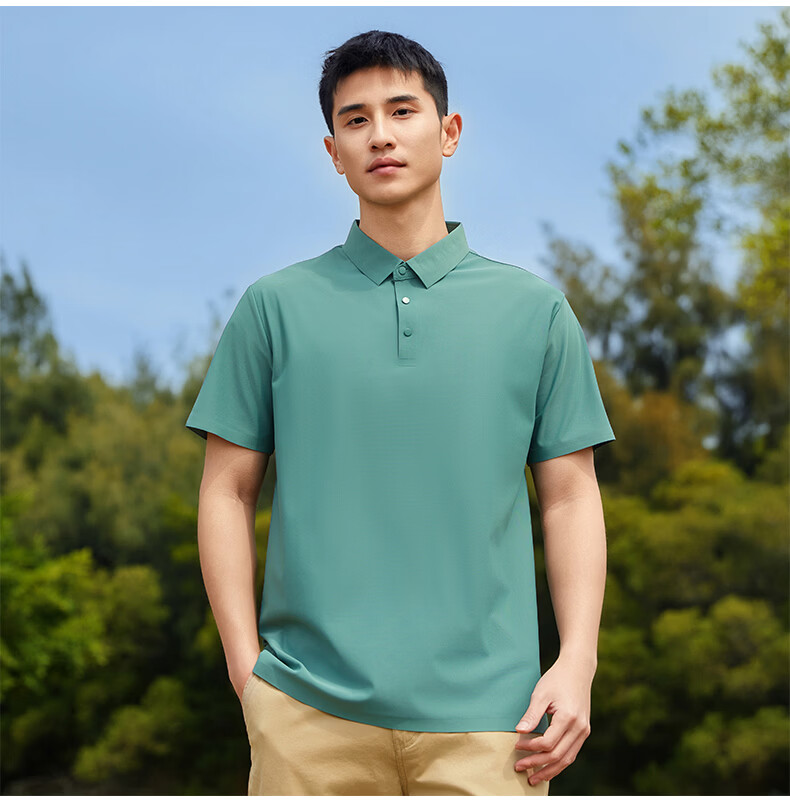 Baleno Men's Summer Ice Silk Cool Short Sleeve Polo Shirt 2026 New Father's Day Gift Breathable Collared T-Shirt 6