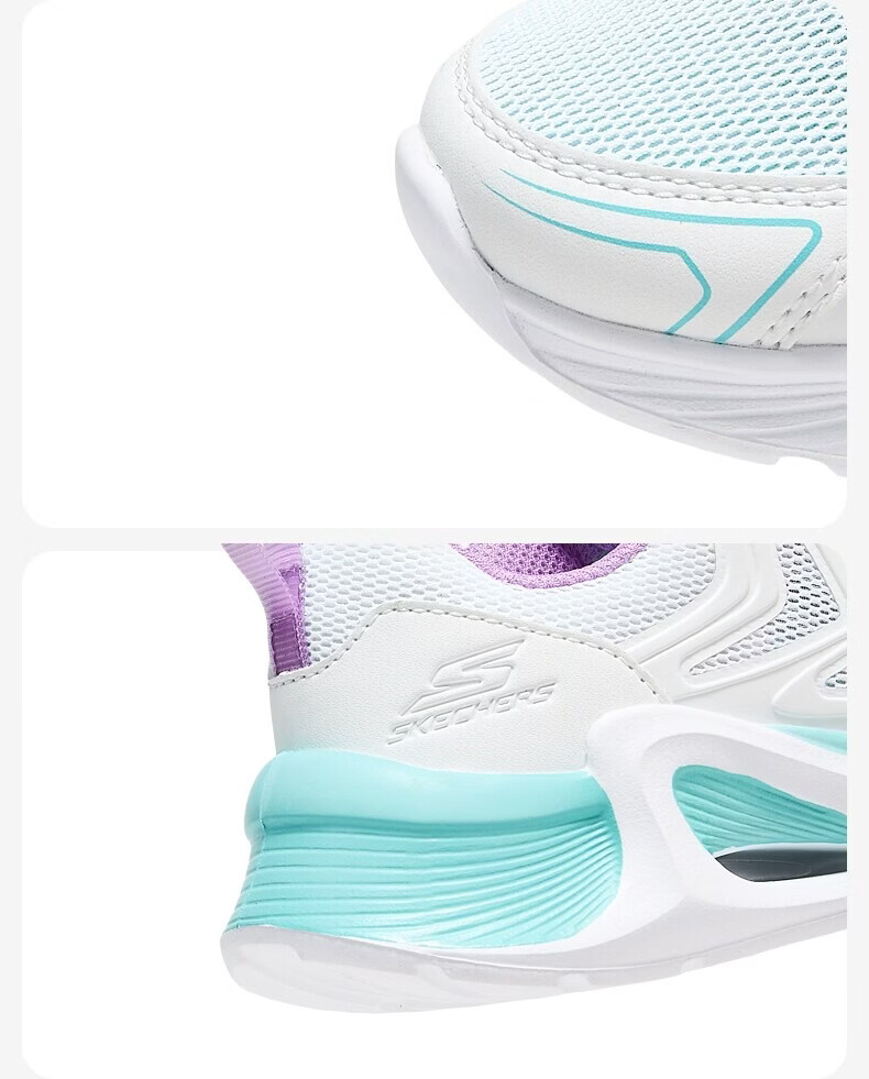 Skechers Kids Wind Valley Lightweight Shock Absorption Spring Girls Non-Slip Wear-Resistant Knob Sports Shoes 319091L 20
