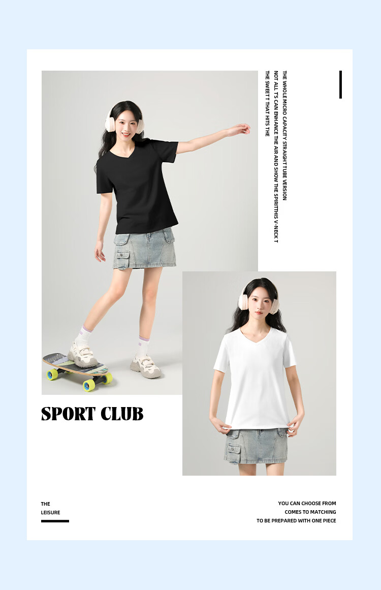 Warrior 100% Cotton V-Neck Short Sleeve T-Shirt Women 2026 Summer New Loose Slim Fit Casual Versatile Top 8