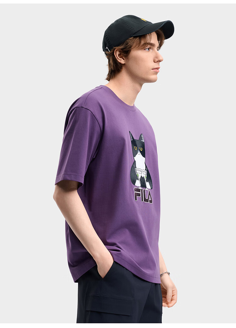 FILA Official Men's Knitted Short Sleeve Shirt 2026 Summer Fashion Casual Loose Cool Embroidered T-Shirt 7