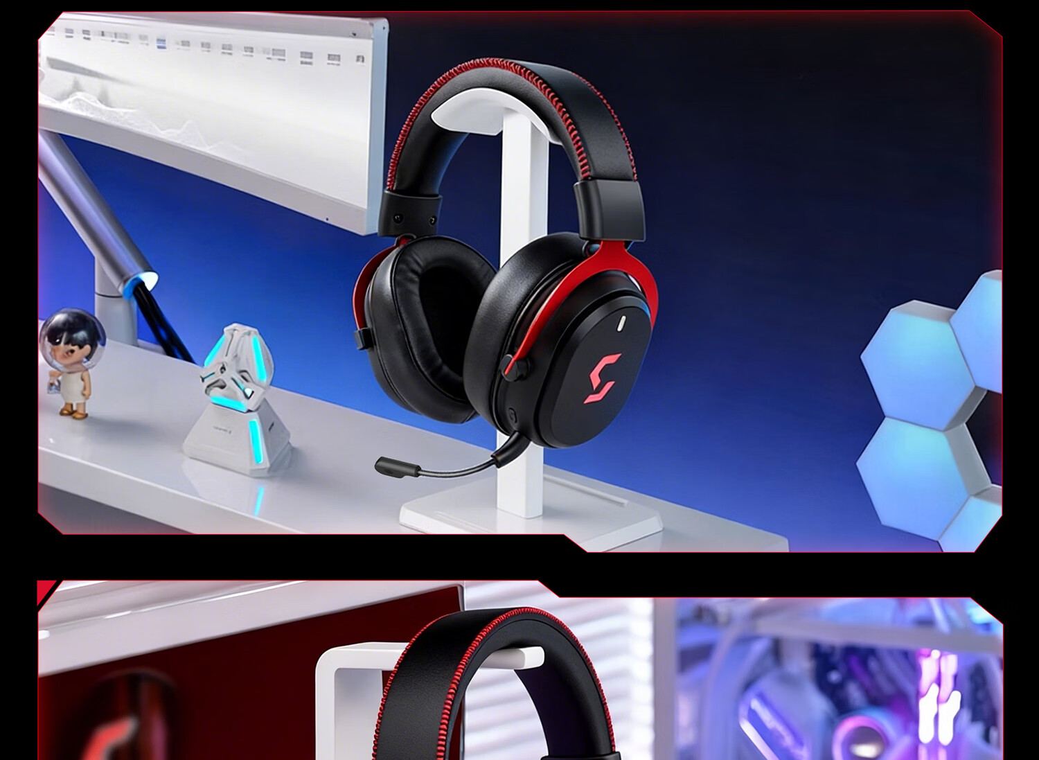 COLORFIRE iGame G169 PRO 7.1 Surround Sound Quad-Mode Wireless Gaming Headset Over-Ear Bluetooth Wired Esports Delta FPS Valorant White Blue 29