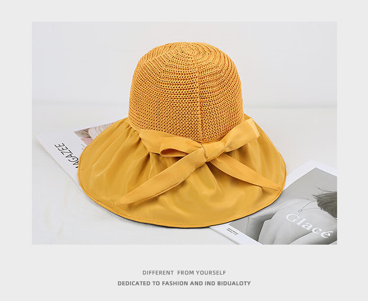 YUYULA Black Vinyl Sunscreen Hat Women Summer Outdoor UV Protection Sun Hat Fashionable Breathable Bucket Hat Beach Hat 19
