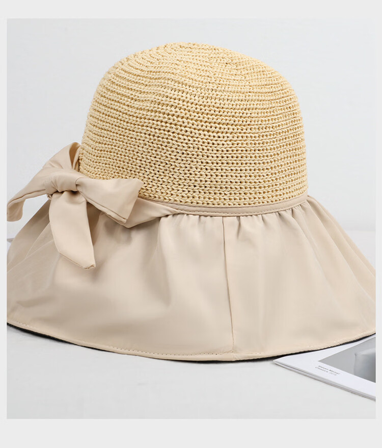 YUYULA Black Vinyl Sunscreen Hat Women Summer Outdoor UV Protection Sun Hat Fashionable Breathable Bucket Hat Beach Hat 13