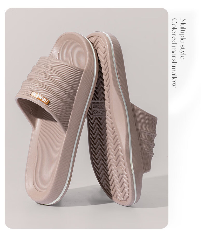 OHMYK Non-Slip Slippers for Men Summer Outdoor Indoor Bathroom Thick Sole EVA Sandals for Women Pink Size 36-37 8