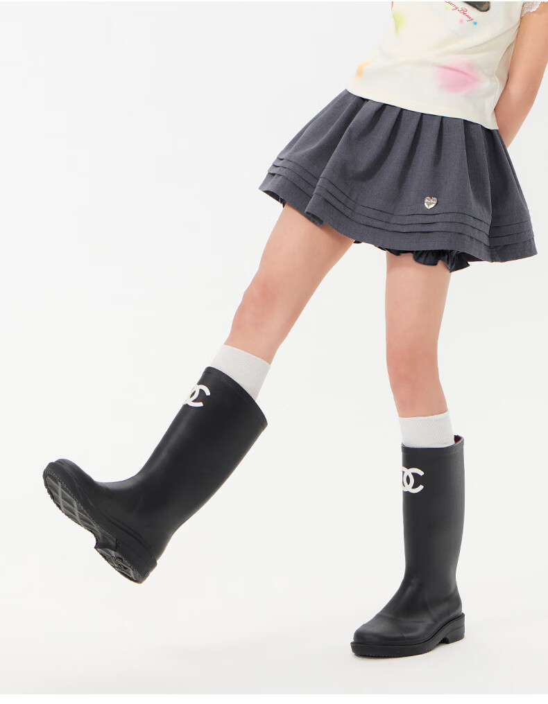 BARRY BANNY Girls' Academy Style Skort 2026 Summer Children's Versatile Casual Anti-Exposure Skirt Carbon Gray 140 25