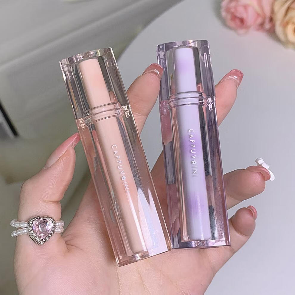 hkcqcq 卡泡维妮冰茶镜面水光唇釉唇蜜玻璃果冻唇三角透明管唇彩学生