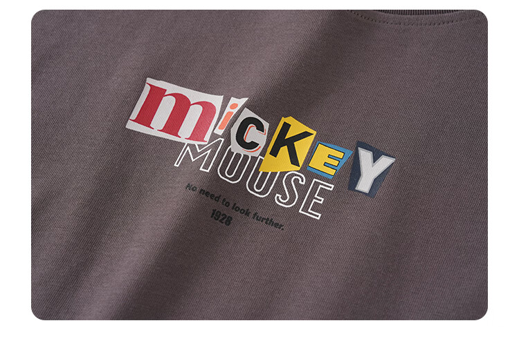 Disney Kids Boys and Girls Short Sleeve T-Shirt 2026 Summer New Parent-Child Matching Children's Basic Off-White Short Sleeve T-Shirt Size 110 4