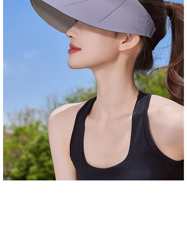 Jingtang Jingpin Seamless Topless Sunshade Hat Women's Summer Large Brim UV Protection Lightweight Foldable Hat 19