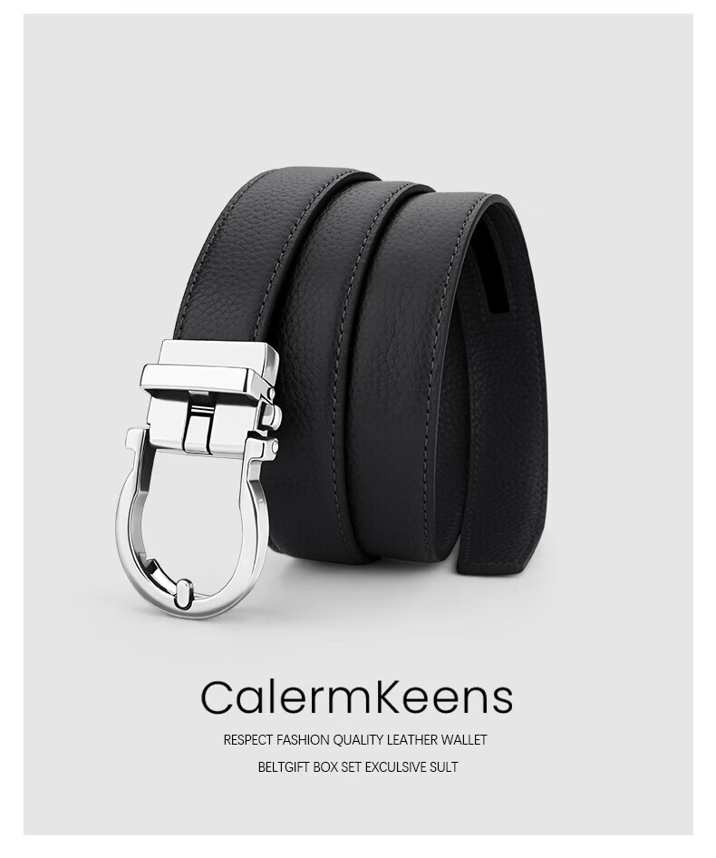 Calermkeens Versatile Women's Leather Belt, Fashionable New Style without Holes, Automatic Buckle Waistband, 520 Gift for Girlfriend 9