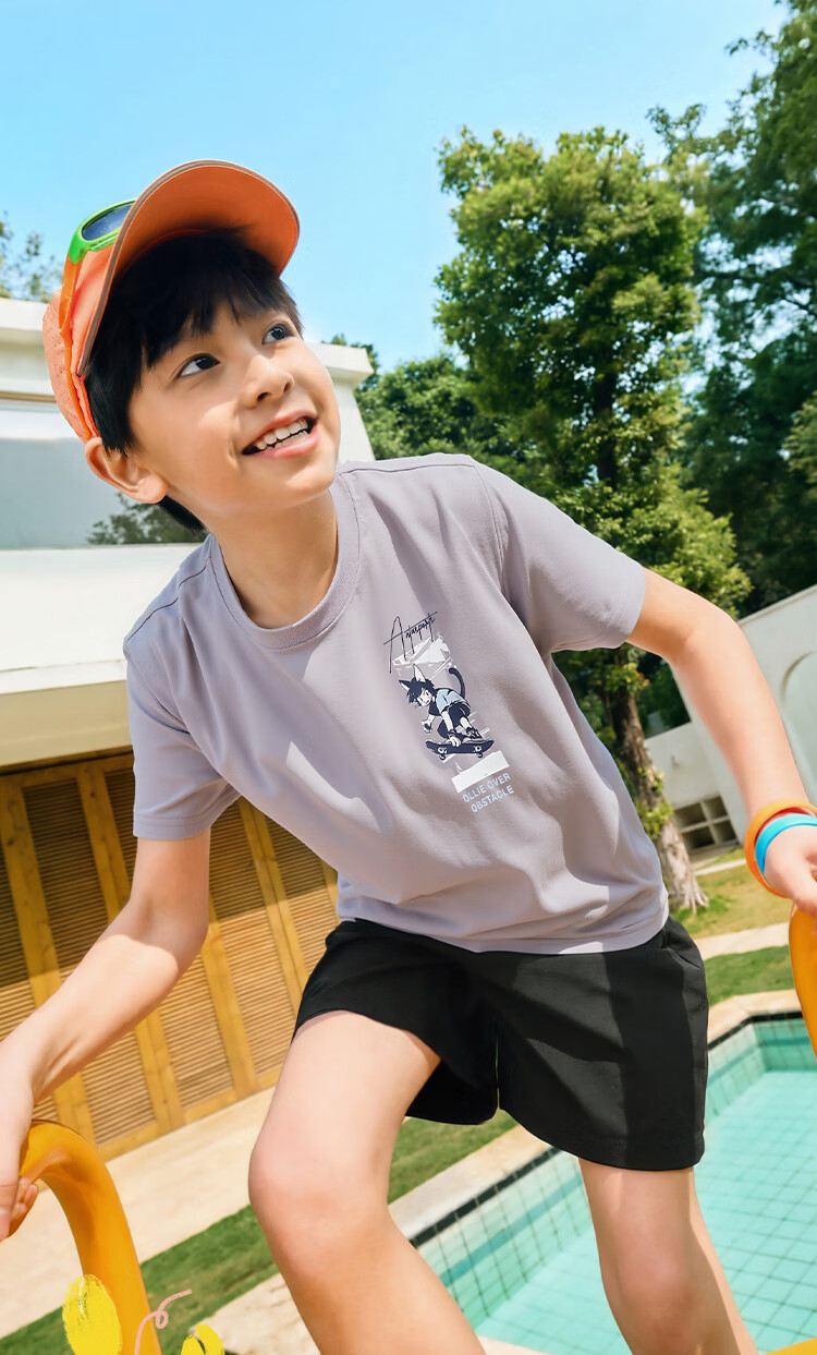 Anta Kids Boys Knit Short Sleeve T-Shirt 2026 Summer Trendy Loose Fit Cotton Sports TA72626101 4