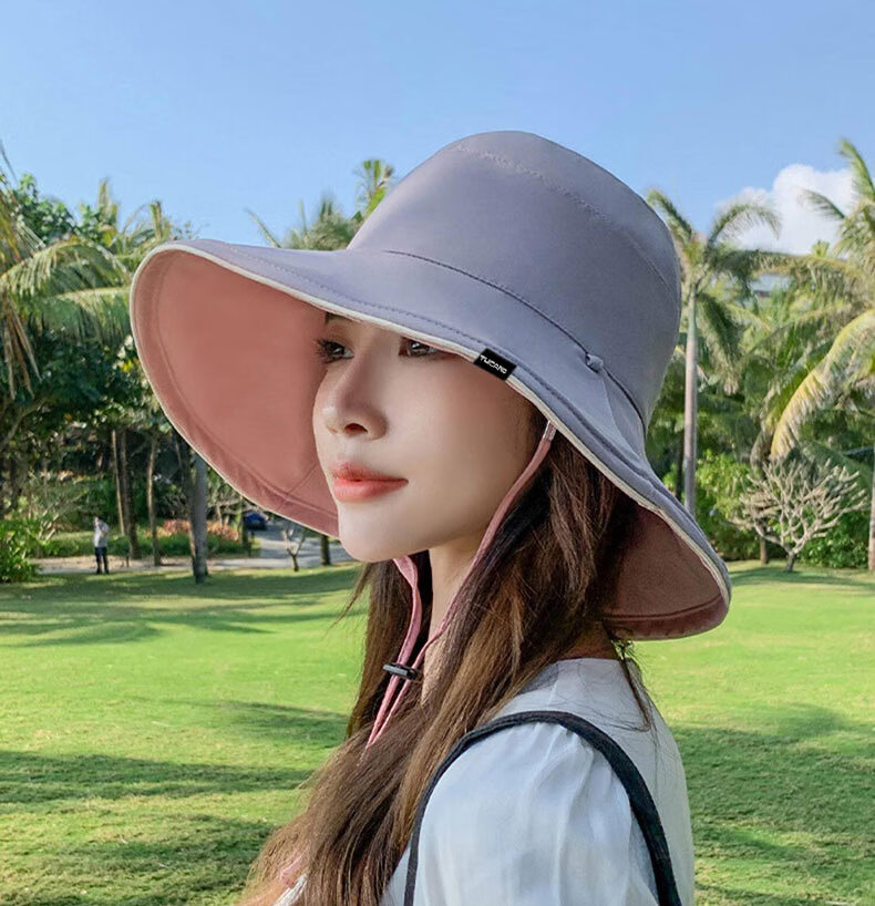 TUCANO Women's Summer Sun Protection Hat Wide Brim Outdoor UV Protection Foldable Reversible Fisherman Hat 18