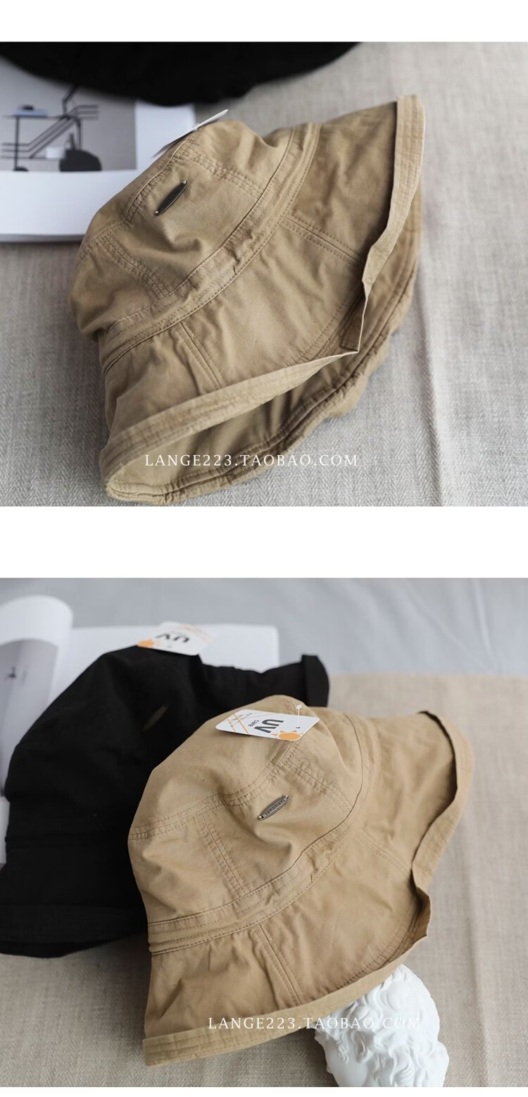 Lagur Japanese UV Fisherman Hat Women's Summer Sun Protection Anti-UV Sunshade Hat Casual Spring New Khaki 2