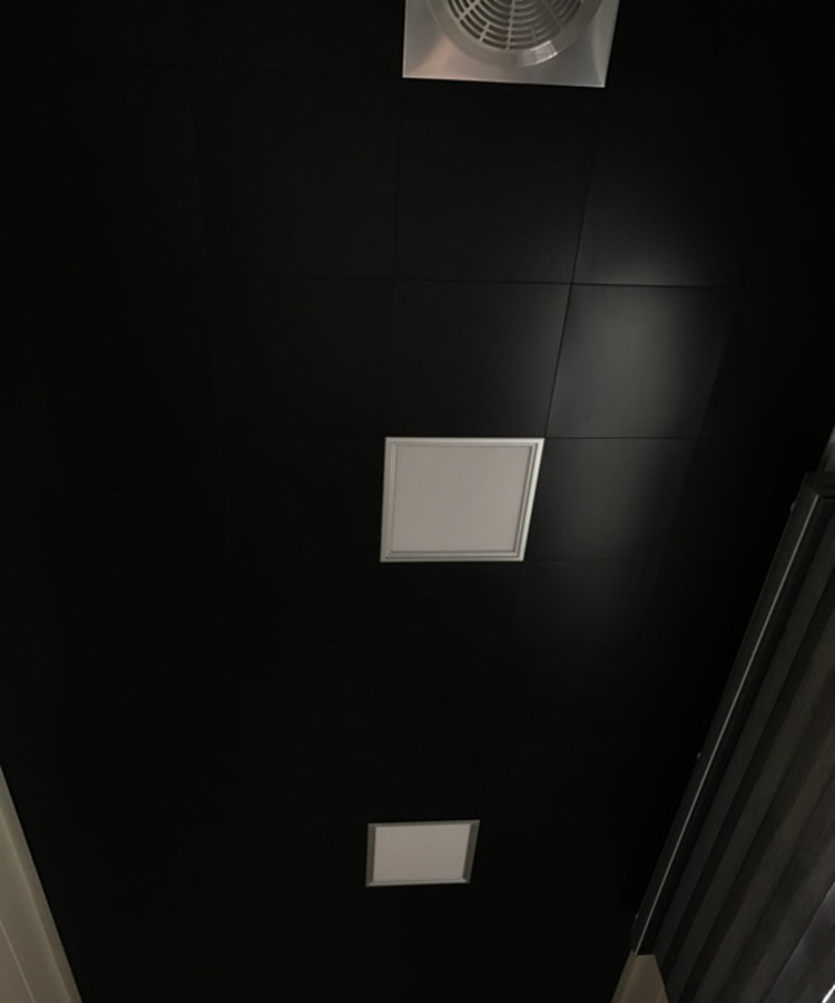 集成吊顶黑色铝扣板哑光黑天花板吊顶 卫生间工业黑300工程600 亚黑