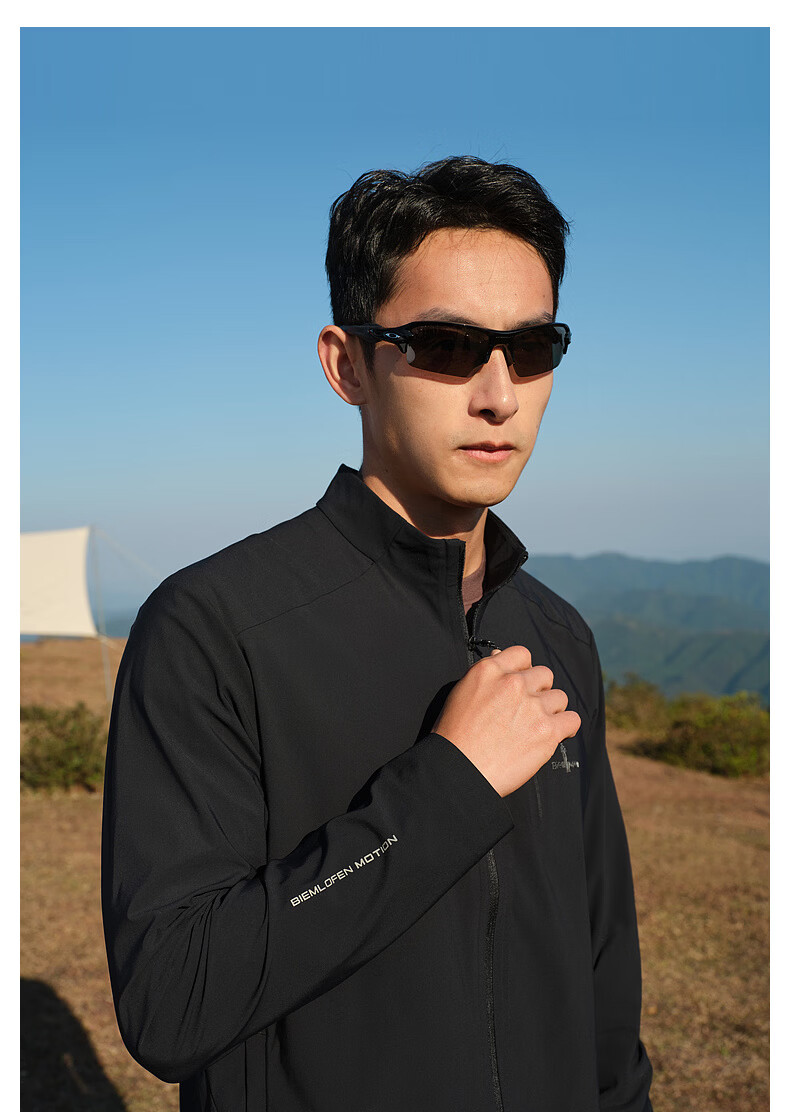 Biyinlefen [Green Jacket Cooling Sun Protection] 2026 Spring New Men's Outdoor Sports Casual Commuter Stand Collar Knit Jacket 1