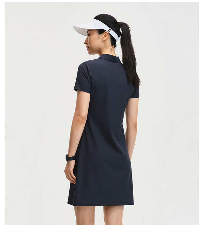 Biyinlefen [Cool Breeze Dress] 2026 Summer New Women's Outdoor Casual Solid Color Cooling Waist Slimming Mid-Length POLO Dress 6