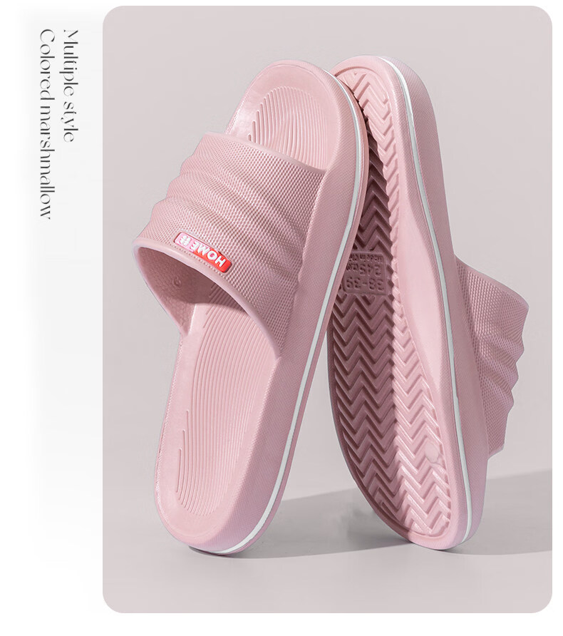 OHMYK Non-Slip Slippers for Men Summer Outdoor Indoor Bathroom Thick Sole EVA Sandals for Women Pink Size 36-37 9