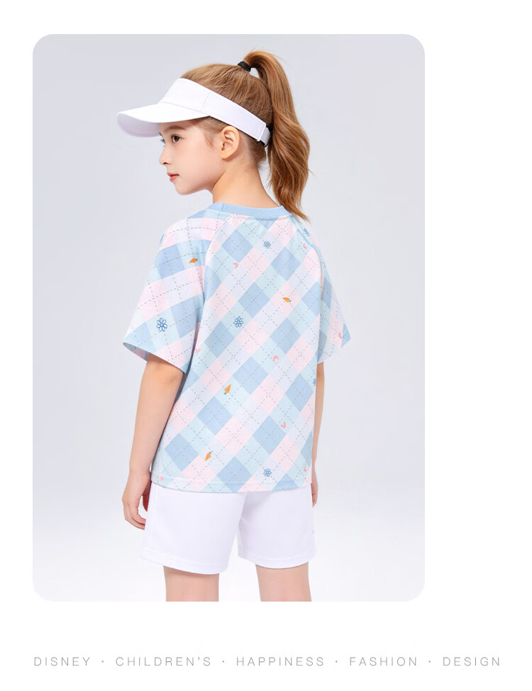 Disney Girls Short Sleeve Rabbit Police Official T-Shirt 2026 Summer New Children's Ice Silk Sports Short Sleeve Pink Size 120 9