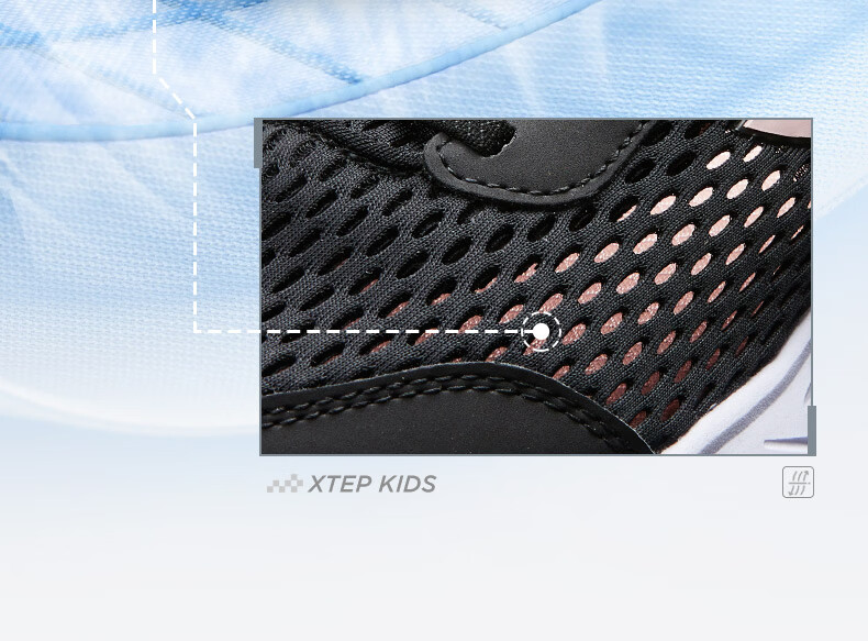 XTEP Youth Running Shoes Campus Velcro Design Student Outdoor Sports Shoes Black/New White Size 39 16