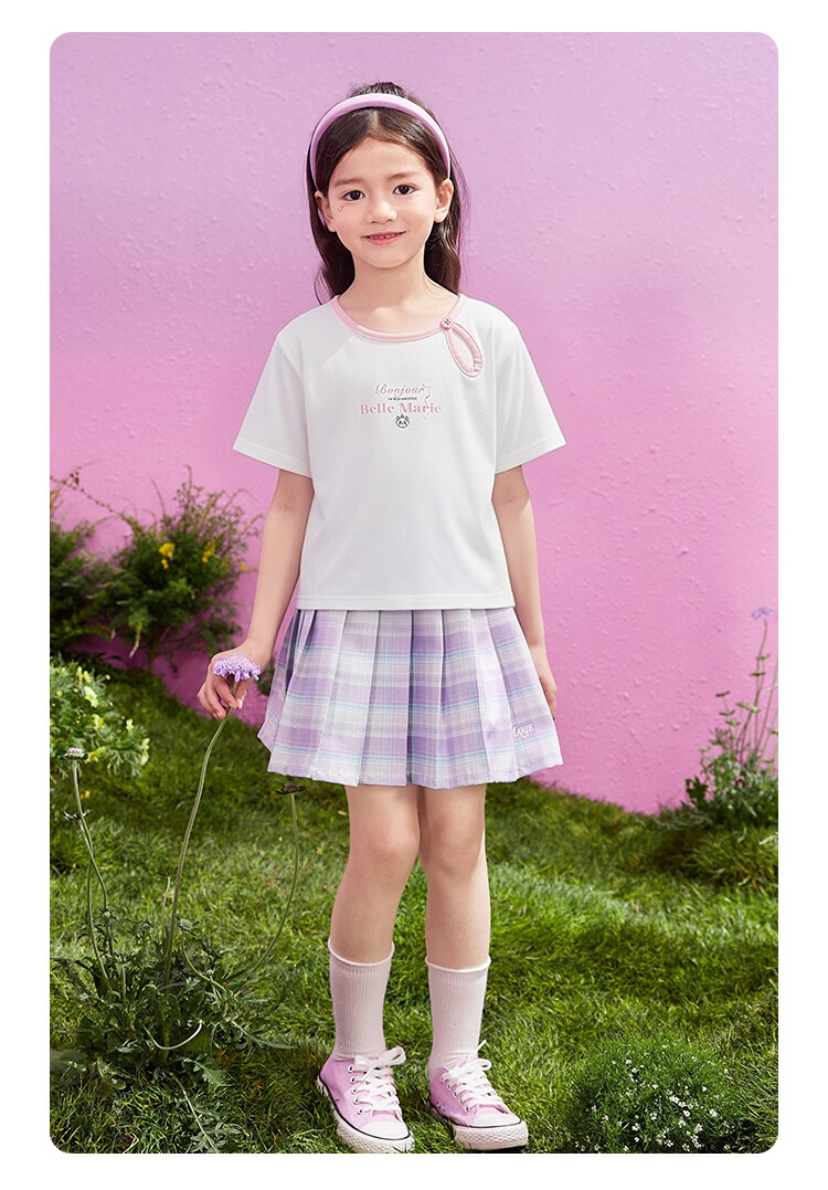 Disney Kids Boys and Girls Cotton Short Sleeve T-Shirt Children's Fashion Casual Versatile Crew Neck White Size 150 35