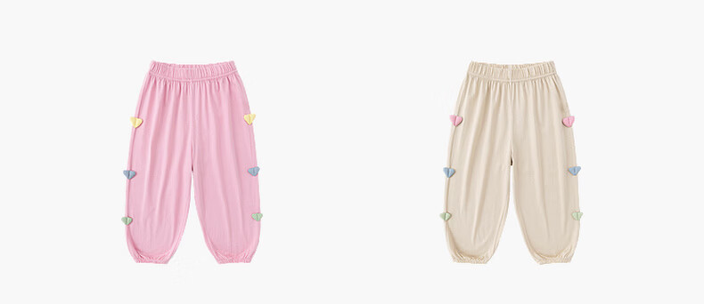 Dudu Kids 100% Cotton Girls' Mosquito-Repellent Pants Summer Lightweight Children's Casual Pants Light Gray Size 100 8