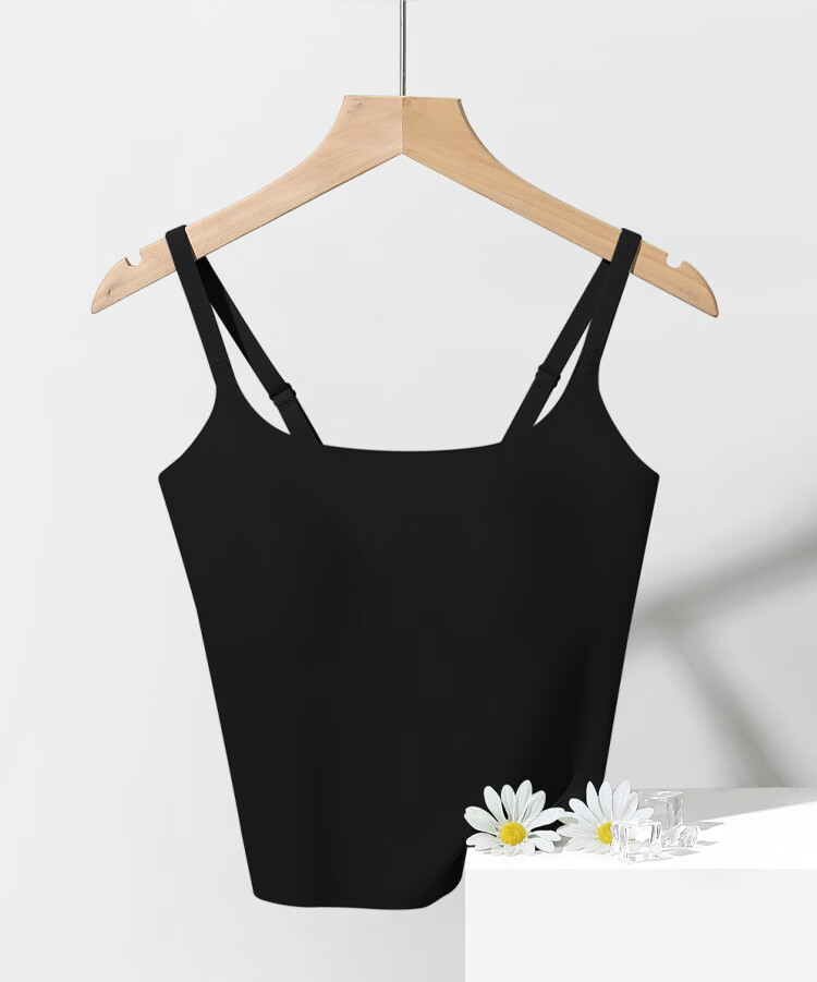 Hodo Padded Seamless One-Piece Base Camisole with Adjustable Straps Women's Versatile Tank Top 15
