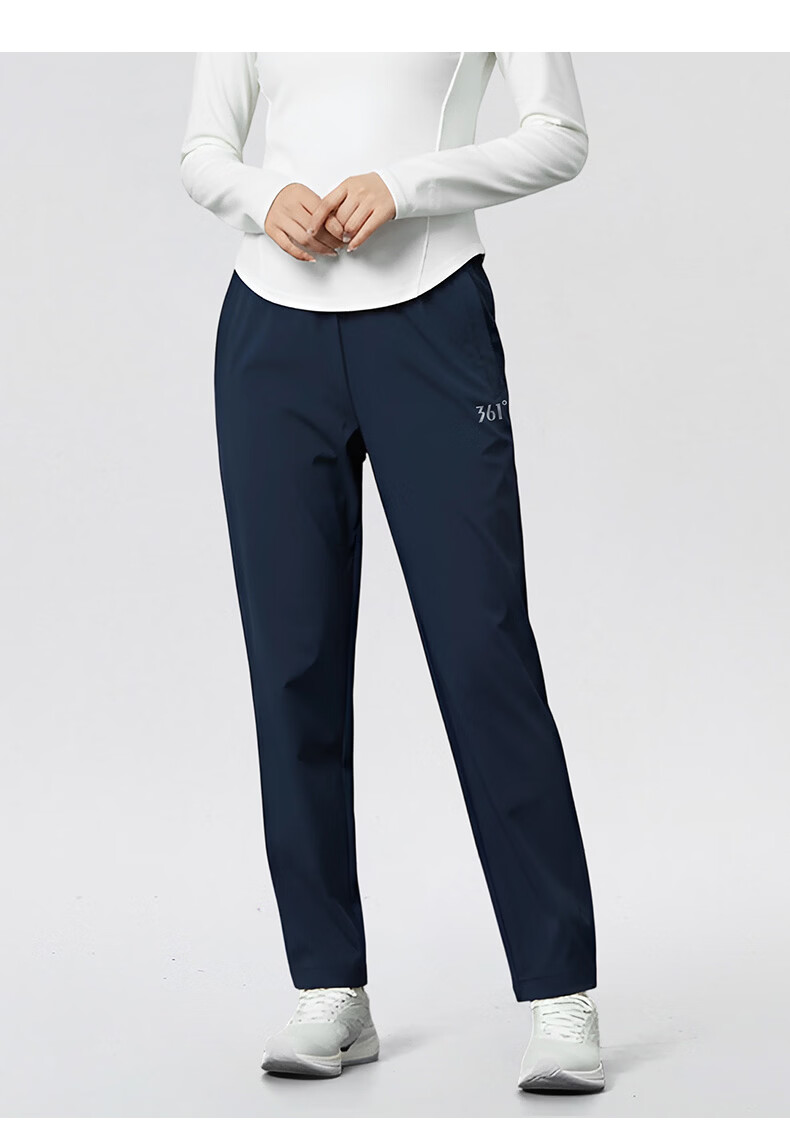 361° Sports Long Pants Spring Comfortable Versatile Couple Woven Pants Loose Casual Stretch Straight Sweatpants Super Black XS 21