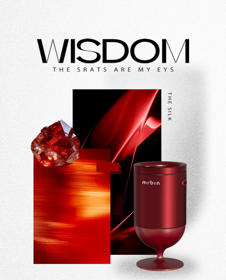 Mr.Bin Living Room Luxury Hands-Free Lidless Trash Can Wine Glass Style Kitchen High Foot High Aesthetic Stainless Steel Italian Luxury Red 20L 5