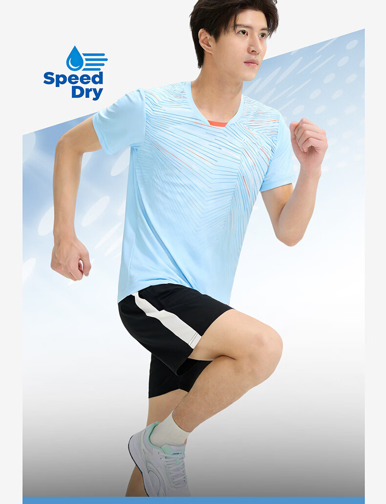 KAWASAKI New Badminton Shirt Unisex Professional Quick-Dry Competition Jersey Sky Blue S 7