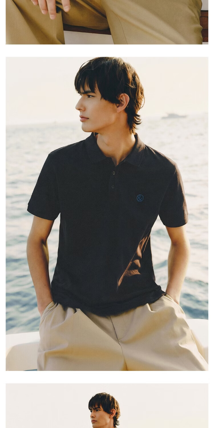 JACK&JONES Men's Polo Shirt Cool Touch Simple Embroidery Slim Fit Multi-Color Short Sleeve Collared Top 226106018 26