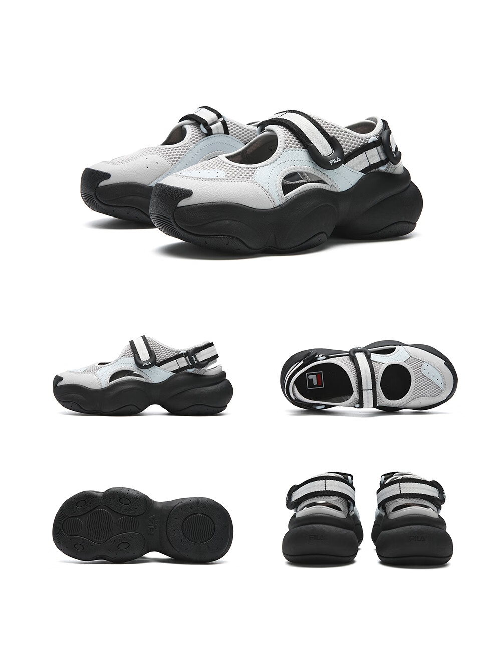 FILA Bagel Sandals Women's Sports Sandals 2026 Summer New Breathable Thick-Soled Beach Sports Shoes 36