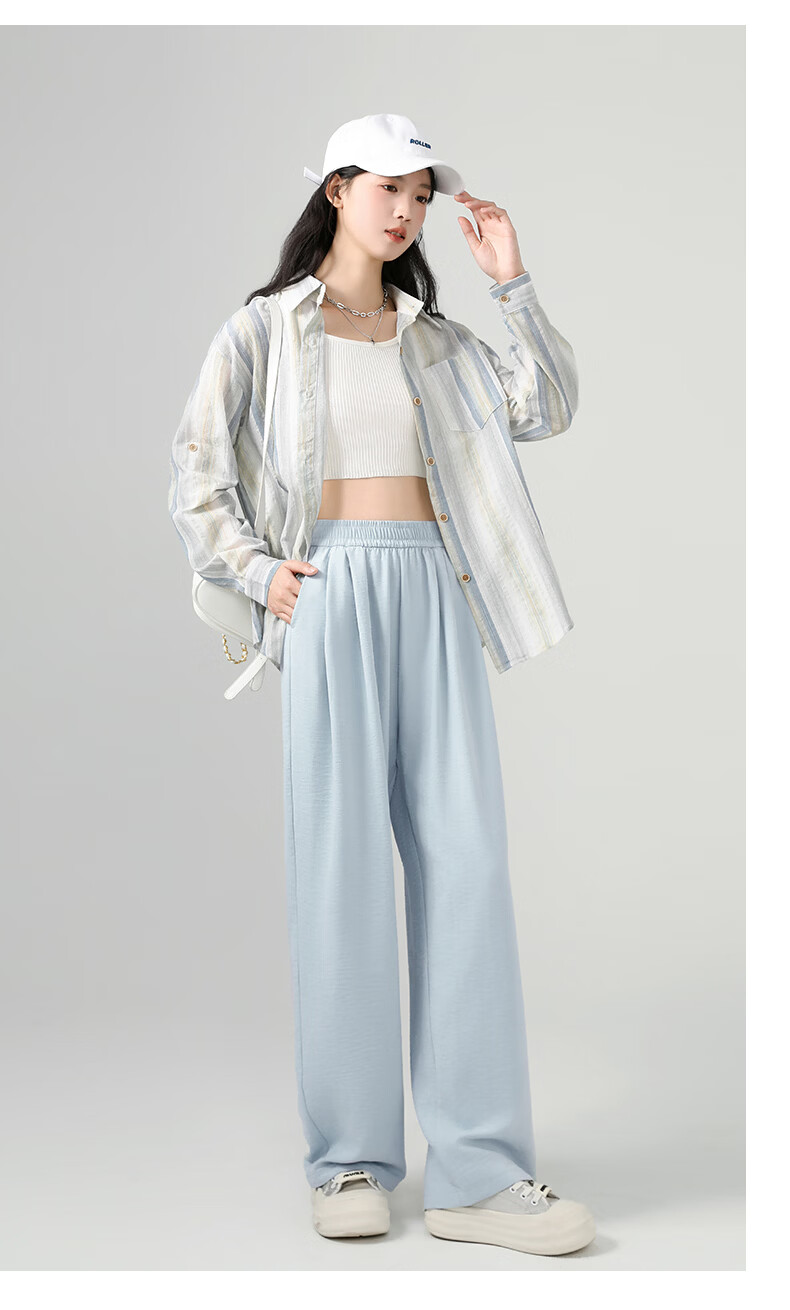 La Chapelle Textured Milk Puff Wide-Leg Pants for Women 2026 Summer New High-Waist Draped Slimming Lightweight Breathable Casual Pants 23